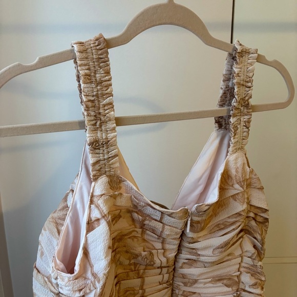 Ted Baker London Rosie Palm Tree Print Ruched Mini Dress - Size XL - Picture 10 of 11